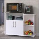 Armário 2 Portas Para Lavanderia Tampo Preto Rodas