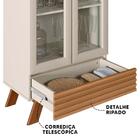 Armário 2 Portas Vidro Amêndoa Off White Begônia Shop Jm