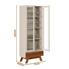 Armário 2 Portas Vidro Freijó Off White Begônia Shop Jm