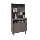 Armário 2p Cantinho Do Café Rilary Para Cozinha Grafite M12 -