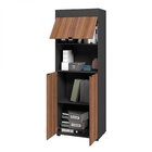 Armário 3 Portas 3 Prateleiras Office Brv Móveis Preto/castan