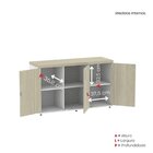 Armário 3 Portas Pivotante Credenza Branco/castanheira