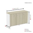 Armário 3 Portas Pivotante Credenza Branco/castanheira