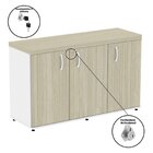 Armário 3 Portas Pivotante Credenza Branco/castanheira