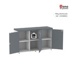 Armário 3 Portas Pivotante Credenza Branco/grafito