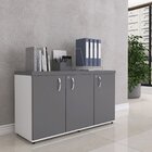 Armário 3 Portas Pivotante Credenza Branco/grafito