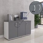 Armário 3 Portas Pivotante Credenza Branco/grafito