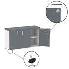 Armário 3 Portas Pivotante Credenza Branco/grafito