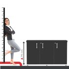 Armário 3 Portas Pivotante Credenza Branco/preto