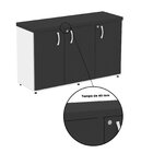 Armário 3 Portas Pivotante Credenza Branco/preto