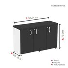 Armário 3 Portas Pivotante Credenza Branco/preto