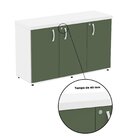 Armário 3 Portas Pivotante Credenza Branco/salvia
