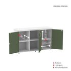 Armário 3 Portas Pivotante Credenza Branco/salvia