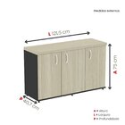 Armário 3 Portas Pivotante Credenza Castanheira/preto