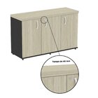 Armário 3 Portas Pivotante Credenza Castanheira/preto