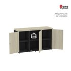 Armário 3 Portas Pivotante Credenza Castanheira/preto