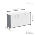 Armário 3 Portas Pivotante Credenza Grafito/branco