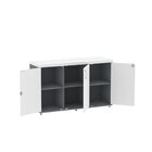 Armário 3 Portas Pivotante Credenza Grafito/branco