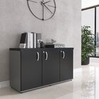 Armário 3 Portas Pivotante Credenza Grafito/preto