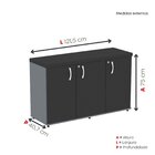 Armário 3 Portas Pivotante Credenza Grafito/preto