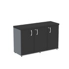Armário 3 Portas Pivotante Credenza Grafito/preto