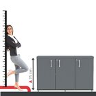 Armário 3 Portas Pivotante Credenza Grafito/salvia