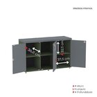 Armário 3 Portas Pivotante Credenza Grafito/salvia