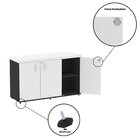 Armário 3 Portas Pivotante Credenza Preto/branco