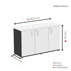 Armário 3 Portas Pivotante Credenza Preto/branco