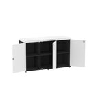Armário 3 Portas Pivotante Credenza Preto/branco