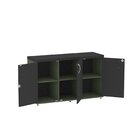 Armário 3 Portas Pivotante Credenza Salvia/preto