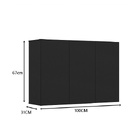 Armário 3 Portas Preto – Ej Móveis