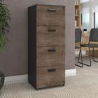 Armário 4 Gavetas Home Castanho Preto