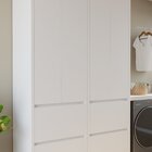 Armário 4 Portas 4 Gavetas 100% Mdf Rainha Branco