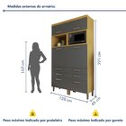 Armário 4 Portas 6 Gavetas 100% Mdf Princesa Freijó/grafite