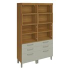 Armário 4 Portas 6 Gavetas 100% Mdf Princesa Freijó/off White