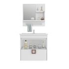 Armário 59 Cm Suspenso Com Espelheira Para Banheiro Bahamas A