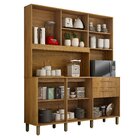 Armário 5 Portas Ripadas 2 Gavetas Diamante Cinamomo