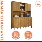 Armário 5 Portas Ripadas 2 Gavetas Diamante Cinamomo