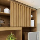 Armário 5 Portas Ripadas 2 Gavetas Diamante Cinamomo/grafite