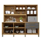 Armário 5 Portas Ripadas 2 Gavetas Diamante Cinamomo/grafite