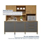 Armário 5 Portas Ripadas 2 Gavetas Diamante Cinamomo/grafite