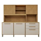 Armário 5 Portas Ripadas 2 Gavetas Diamante Cinamomo/off White