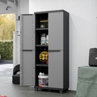 Armário 68x39x170 Preto e Cinza Spaceo