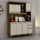 Armário 6 Portas 3 Gavetas Granada - Ipê/off White