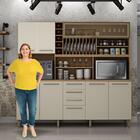 Armário 6 Portas 4 Gavetas Maranella - Cinamomo/off White