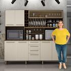 Armário 6 Portas 4 Gavetas Maranella - Ipê/off White