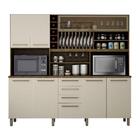 Armário 6 Portas 4 Gavetas Maranella - Ipê/off White