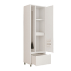 Armário 2 Portas e 2 Gavetas 70x228x52cm Madeira Branco Rainha Nesher