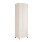 Armário 2 Portas e 2 Gavetas 70x228x52cm Madeira Branco Rainha Nesher